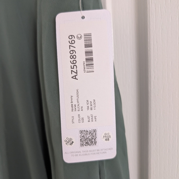 BNWT Azazie Dress in Sage Green - Picture 2 of 3